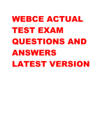 WEBCE ACTUAL  TEST EXAM  QUESTIONS AND  ANSWERS  LATEST VERSION