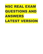 NSC REAL EXAM  QUESTIONS AND  ANSWERS  LATEST VERSION