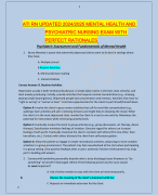 ATI RN UPDATED 2024/2025 MENTAL HEALTH AND PSYCHIATRIC NURSING EXAM WITH PERFECT RATIONALES 