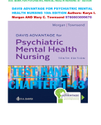 DAVIS ADVANTAGE FOR PSYCHIATRIC MENTAL HEALTH NURSING 10th EDITION Authors: Karyn I. Morgan AND Mary C. Townsend 9780803699670