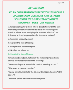 ATI RN COMPREHENSIVE PREDICTOR REAL EXAM  2023 -2024 GRADED A+ UPDATED QUESTIONS AND  ANSWERS VERIFIED 100% COMPLETE DOCUMENT  FOR STUDY