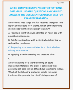 ATI RN COMPREHENSIVE PREDICTOR TEST BANK  2023 -2024 UPDATED QUESTIONS AND VERIFIED  ANSWERS THE DOCUMENT GRADED A+ BEST FOR  EXAM PREAPARATION