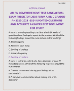 ATI RN COMPREHENSIVE TEST BANK ACTUAL  EXAM PREDICTOR 2019 FORM A,B& C GRADED  A+ 2022-2023 -2024 UPDATED QUESTIONS  AND ACCURATE ANSWERS BEST DOCUMENT  FOR STUDY