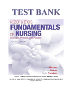 Test Bank For Kozier And Erbs Fundamentals Of Nursing 10th Edition Berman