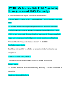 AWHONN Intermediate Fetal Monitoring TEST (Answered 100% Correctly) Updated 2024-2025