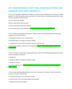 ATI COMPREHENSIVE EXIT FINAL EXAM QUESTIONS AND  ANSWERS 2024-2025 GRADED A+