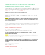 ATI PEDIATRICS PRACTICE EXAM A QUESTIONS AND CORRECT  ANSWERS WITH RATIONALES//ALREADY GRADED A+
