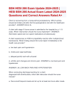 BSN HESI 266 Exam Update 2024-2025 |  HESI BSN 266 Actual Exam Latest 2024-2025  Questions and Correct Answers Rated A+ | Verified BSN HESI 266 ExamUpdate 2024-2025 Quiz with Accurate Solutions Aranking Allpassl' 