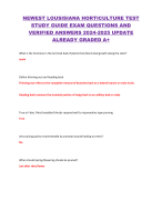 NEWEST LOUSISIANA HORTICULTURE TEST  STUDY GUIDE EXAM QUESTIONS AND  VERIFIED ANSWERS 2024-2025 UPDATE  ALREADY GRADED A+