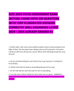 SLRC 2024 PSYCH ASSESSMENT EXAM (ACTUAL EXAM) WITH 100 QUESTIONS WITH VERY ELABORATED ANSWERS CORRECTRY WELL ORGANIZED LATEST 2024 – 2025 ALREADY GRADED A+       