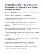 BSNS113 Exam 2024 | Bsns 113 Actual  Exam 2024-2025 Questions and Correct  Answers Rated A+ | Verified Bsns 113 ActualUpdate Exam 2024-2025 Quiz  with Accurate Solutions Aranking Allpassl'