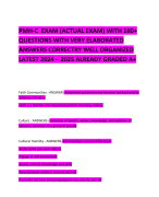 PMH-C  EXAM (ACTUAL EXAM) WITH 180+ QUESTIONS WITH VERY ELABORATED ANSWERS CORRECTRY WELL ORGANIZED LATEST 2024 – 2025 ALREADY GRADED A+