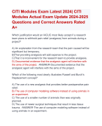 CITI Modules Exam Latest 2024| CITI  Modules Actual Exam Update 2024-2025  Questions and Correct Answers Rated  A+ | Verified CITI Modules Exam UpdateLatest 2024-2025  Quiz with Accurate Solutions Aranking Allpassl'