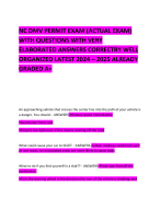 NC DMV PERMIT EXAM (ACTUAL EXAM) WITH QUESTIONS WITH VERY ELABORATED ANSWERS CORRECTRY WELL ORGANIZED LATEST 2024 – 2025 ALREADY GRADED A+     