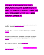 FFA QUIZ STUDY QUESTIONS EXAM (ACTUAL EXAM) WITH QUESTIONS WITH VERY ELABORATED ANSWERS CORRECTRY WELL ORGANIZED LATEST 2024 – 2025 ALREADY GRADED A+         