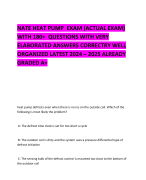 NATE HEAT PUMP  EXAM (ACTUAL EXAM) WITH 180+  QUESTIONS WITH VERY ELABORATED ANSWERS CORRECTRY WELL ORGANIZED LATEST 2024 – 2025 ALREADY GRADED A+ 