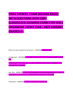   FINAL MPOETC  EXAM (ACTUAL EXAM) WITH QUESTIONS WITH VERY ELABORATED ANSWERS CORRECTRY WELL ORGANIZED LATEST 2024 – 2025 ALREADY GRADED A+