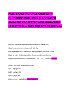 PALS  EXAM (ACTUAL EXAM) WITH QUESTIONS WITH VERY ELABORATED ANSWERS CORRECTRY WELL ORGANIZED LATEST 2024 – 2025 ALREADY GRADED A+