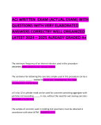 ACI WRITTEN  EXAM (ACTUAL EXAM) WITH QUESTIONS WITH VERY ELABORATED ANSWERS CORRECTRY WELL ORGANIZED LATEST 2024 – 2025 ALREADY GRADED A+ 