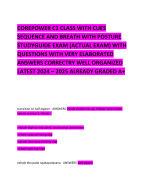 COREPOWER C1 CLASS WITH CUES SEQUENCE AND BREATH WITH POSTURE STUDYGUIDE EXAM (ACTUAL EXAM) WITH QUESTIONS WITH VERY ELABORATED ANSWERS CORRECTRY WELL ORGANIZED LATEST 2024 – 2025 ALREADY GRADED A+ 