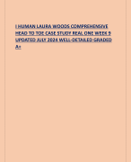 I HUMAN COMPREHENSIVE HEAD TO TOE EXAMINATION JULY 2024 UPDATED WITH QUESTIONS AND CORRECT WELL-VERIFIED ANSWERS