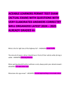 ACEABLE LEARNERS PERMIT TEST EXAM (ACTUAL EXAM) WITH QUESTIONS WITH VERY ELABORATED ANSWERS CORRECTRY WELL ORGANIZED LATEST 2024 – 2025 ALREADY GRADED A+ 