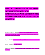 HUN 1201 EXAM 1 EXAM (ACTUAL EXAM) WITH QUESTIONS WITH VERY ELABORATED ANSWERS CORRECTRY WELL ORGANIZED LATEST 2024 – 2025 ALREADY GRADED A+   