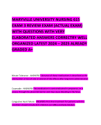 MARYVILLE UNIVERSITY NURSING 615 EXAM 3 REVIEW EXAM (ACTUAL EXAM) WITH QUESTIONS WITH VERY ELABORATED ANSWERS CORRECTRY WELL ORGANIZED LATEST 2024 – 2025 ALREADY GRADED A+ 