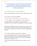 CA CONTRACTORS LAW EXAM NEWEST 2024 VERSION A  AND VERSION B COMPLETE 200 QUESTIONS AND  CORRECT DETAILED ANSWERS (VERIFIED ANSWERS) |ALREADY GRADED A