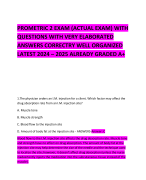 PROMETRIC 2 EXAM (ACTUAL EXAM) WITH QUESTIONS WITH VERY ELABORATED ANSWERS CORRECTRY WELL ORGANIZED LATEST 2024 – 2025 ALREADY GRADED A+   