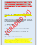 CRNA INTERVIEW QUESTIONS WITH  100% ACTUAL ANSWERS// ACTUAL  EXAM LATEST UPDATE NEW!!! NEW!!!  NEW!!!