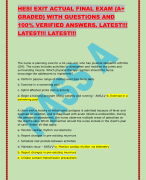 HESI EXIT ACTUAL FINAL EXAM  WITH QUESTIONS AND  100% VERIFIED ANSWERS. LATEST!!!  LATEST!!! LATEST!!!