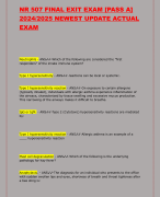 NR 507 FINAL EXIT EXAM [PASS A]  2024/2025 NEWEST UPDATE ACTUAL  EXAM