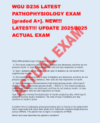 WGU D236 LATEST  PATHOPHYSIOLOGY EXAM  [graded A+]. NEW!!!  LATEST!!! UPDATE 2025/2025  ACTUAL EXAM