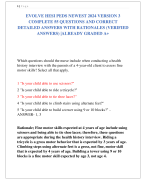 EVOLVE HESI PEDS NEWEST 2024 VERSION 3 COMPLETE 55 QUESTIONS AND CORRECT  DETAILED ANSWERS WITH RATIONALES (VERIFIED  ANSWERS) |ALREADY GRADED A+