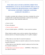 WGU D251 ADAVANCED AUDITING OBJECTIVE  ASSESSMENT ACTUAL EXAM NEWEST 2024 ACTUAL  EXAM COMPLETE 400 QUESTIONS AND CORRECT  DETAILED ANSWERS (VERIFIED ANSWERS) |ALREADY GRADED A+