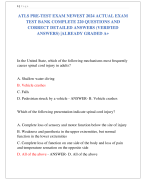 ATLS PRE-TEST EXAM NEWEST 2024 ACTUAL EXAM  TEST BANK COMPLETE 220 QUESTIONS AND  CORRECT DETAILED ANSWERS (VERIFIED  ANSWERS) |ALREADY GRADED A+