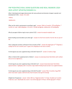 FNP PEDIATRICS REAL EXAM QUESTIONS AND REAL ANSWERS 2024- 2025 LATEST UPDATES//GRADED A+