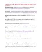 FUNDAMENTAL MOLECULAR BIOLOGY EXAM QUESTIONS AND ANSWERS 2024- 2025 LATEST