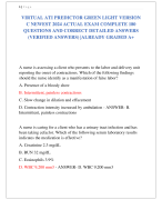 VIRTUAL ATI PREDICTOR GREEN LIGHT VERSION  C NEWEST 2024 ACTUAL EXAM COMPLETE 180  QUESTIONS AND CORRECT DETAILED ANSWERS  (VERIFIED ANSWERS) |ALREADY GRADED A+