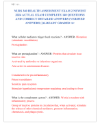 NURS 340 HEALTH ASSESSMENT EXAM 2 NEWEST  2024 ACTUAL EXAM COMPLETE 140 QUESTIONS  AND CORRECT DETAILED ANSWERS (VERIFIED  ANSWERS) |ALREADY GRADED A+