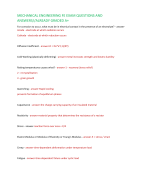 MECHANICAL ENGINEERING FE EXAM QUESTIONS AND  ANSWERS//ALREADY GRADED A+