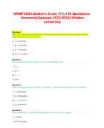 NRNP 6635 Midterm Exam (V1)(100 Questions / Answers)(Updated-2023/2024):Walden university