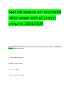 Medical surgical ATI proctored Latest exam with all correct answers  2024/2025