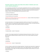 NURSING ESSENTIALS EXAM 2 QUESTIONS AND CORRECT ANSWERS 2024-2025  LATEST UPDATES//GRADED A+