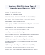 Anatomy SLCC Salloum Exam 1 Questions and Answers 2024