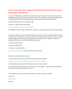 WEST COAST-EMT REAL EXAM QUESTIONS AND ANSWERS 2024-2025  BRANDNEW//GRADED A+