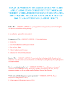 TEXAS DEPARTMENT OF AGRICULTURE PESTICIDE APPLICATOR EXAM CURRENTLY TESTING EXAM VERSION WITH A PREDICTED EXAM VERSION AND A STUDY GUIDE | ACCURATE AND EXPERT VERIFIED FOR GUARANTEED PASS | LATEST UPDATE