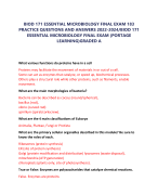 BIOLOGY MIDTERM 2 REAL EXAM QUESTIONS AND ANSWERS 2024-2024 LATEST  UPDATES//GRADED+