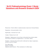 SLCC Pathophysiology Exam 1 Study  Questions and Answers Graded A 2024